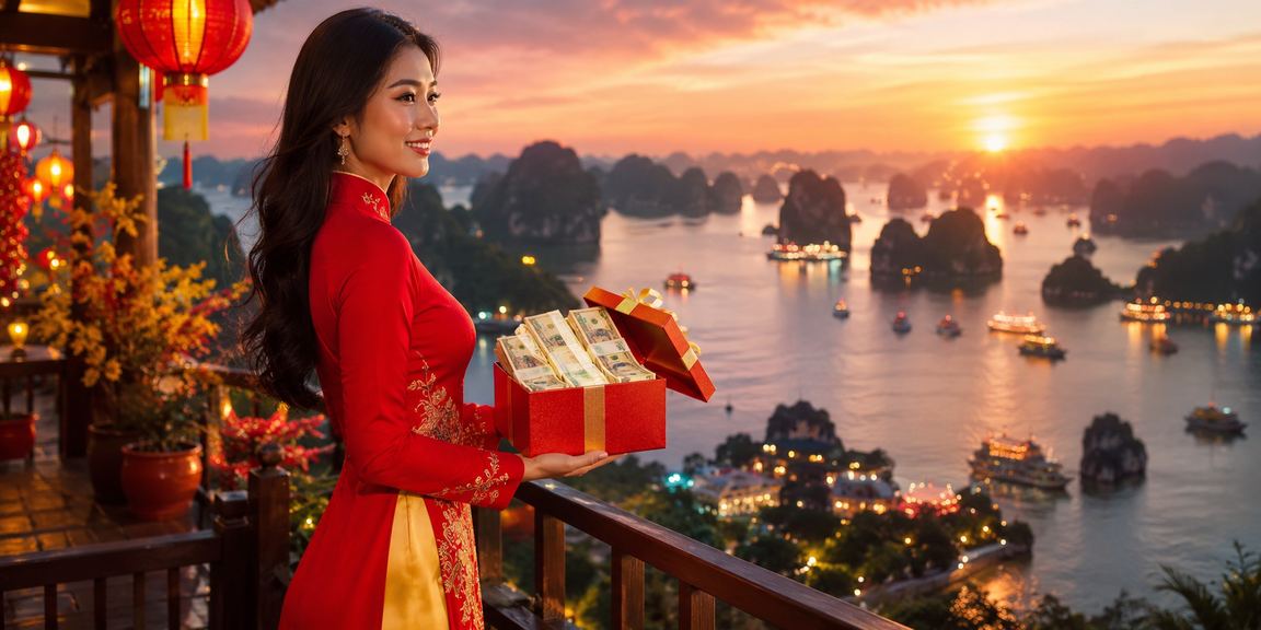 Ứng dụng cá cược casino tại Hạ Long Bay với trang phục truyền thống Áo dài